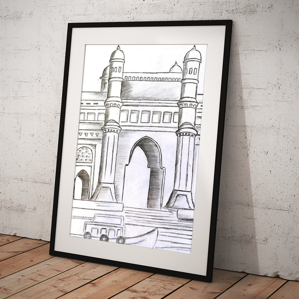 Gateway of India India Gate Coloring book Drawing, taj mahal, angle,  symmetry, monochrome png | Klipartz